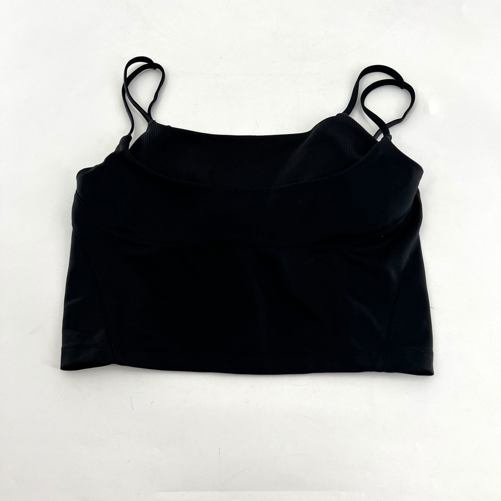 Alo Yoga Alosoft Gratitude Tank Top Black Cropped Built-in Bra W5906R Womens S - Picture 3 of 4